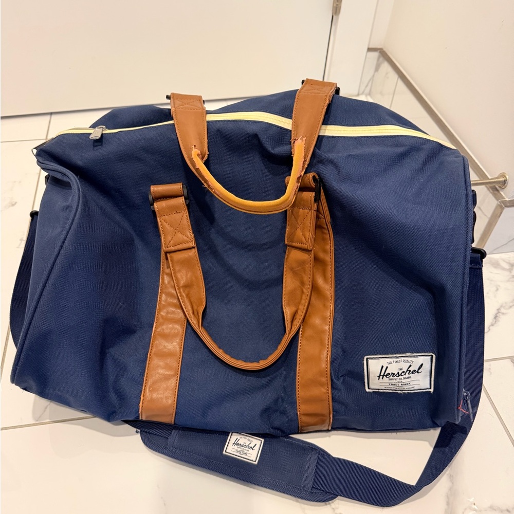 Herschel Supply Company Blue and Brown Duffel Bag